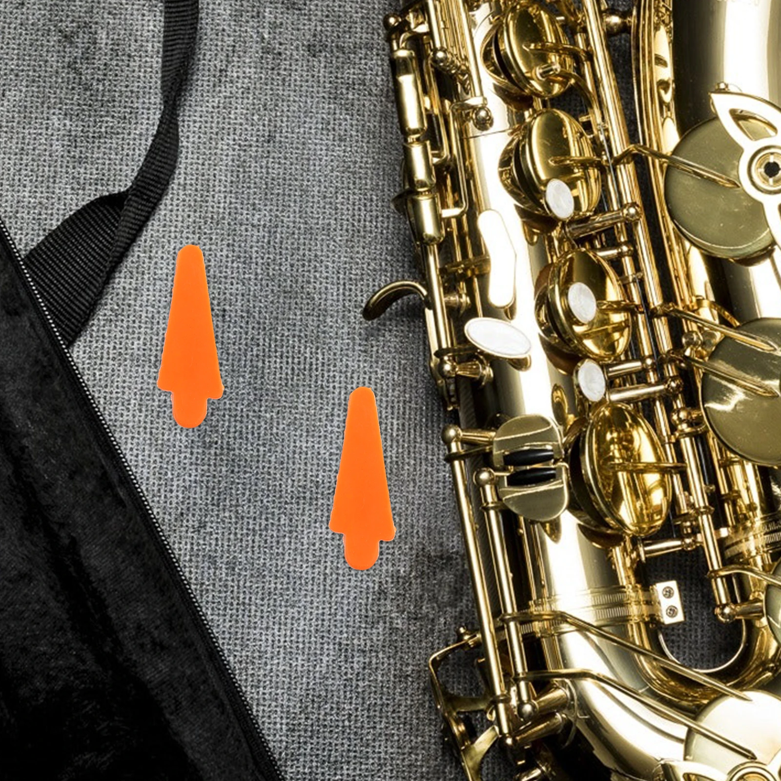 

10 Pcs Musical Instrument Pad Palm Key Pads Accessories Rubber Saxophone Thumb Rest Button Finger Protector Orange Cushions