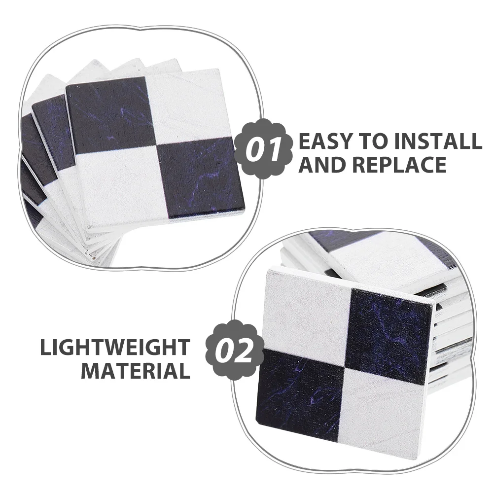 45pcs 미니어처 바닥 타일 현실적인 나뭇결 Diy 인형 집 바닥재 조경 장식용 경량 작은 사각형