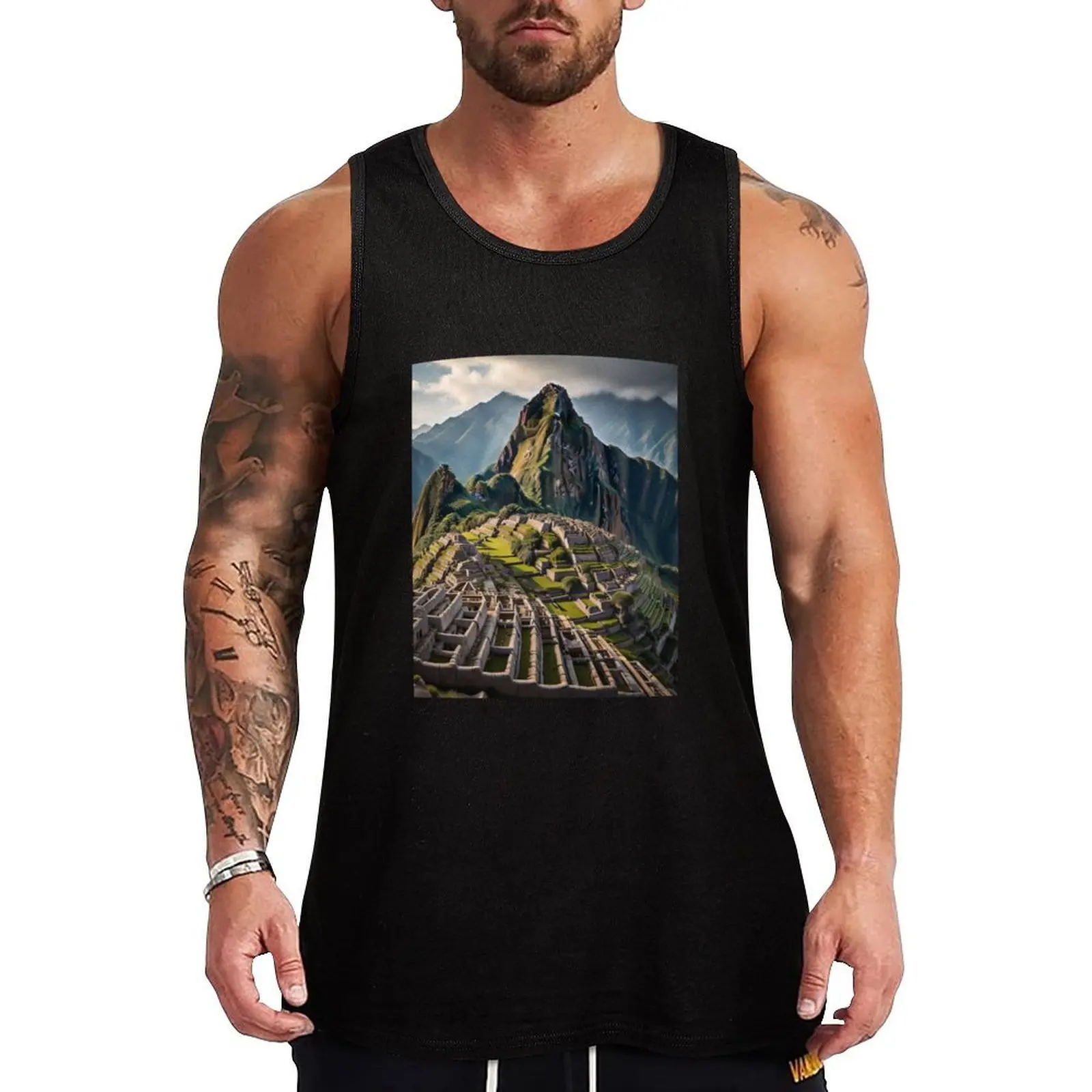 Macchu Picchu Tank Top Training Tank Top Lightweight Moisture Wicking Fabric