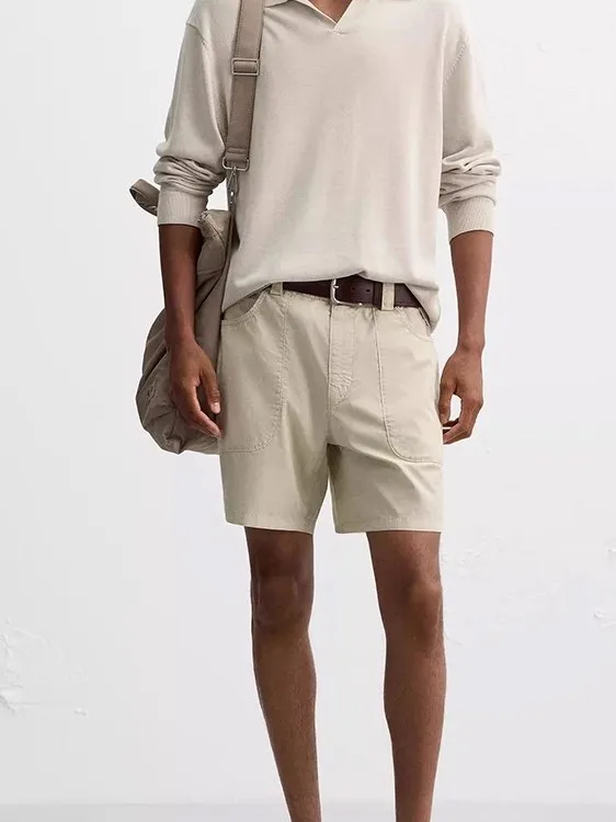 

2025 Autumn New Men's Casual Knitted Long Sve irt Simple Sle Daily Wear Comfortable Loose Fit Youth Faion