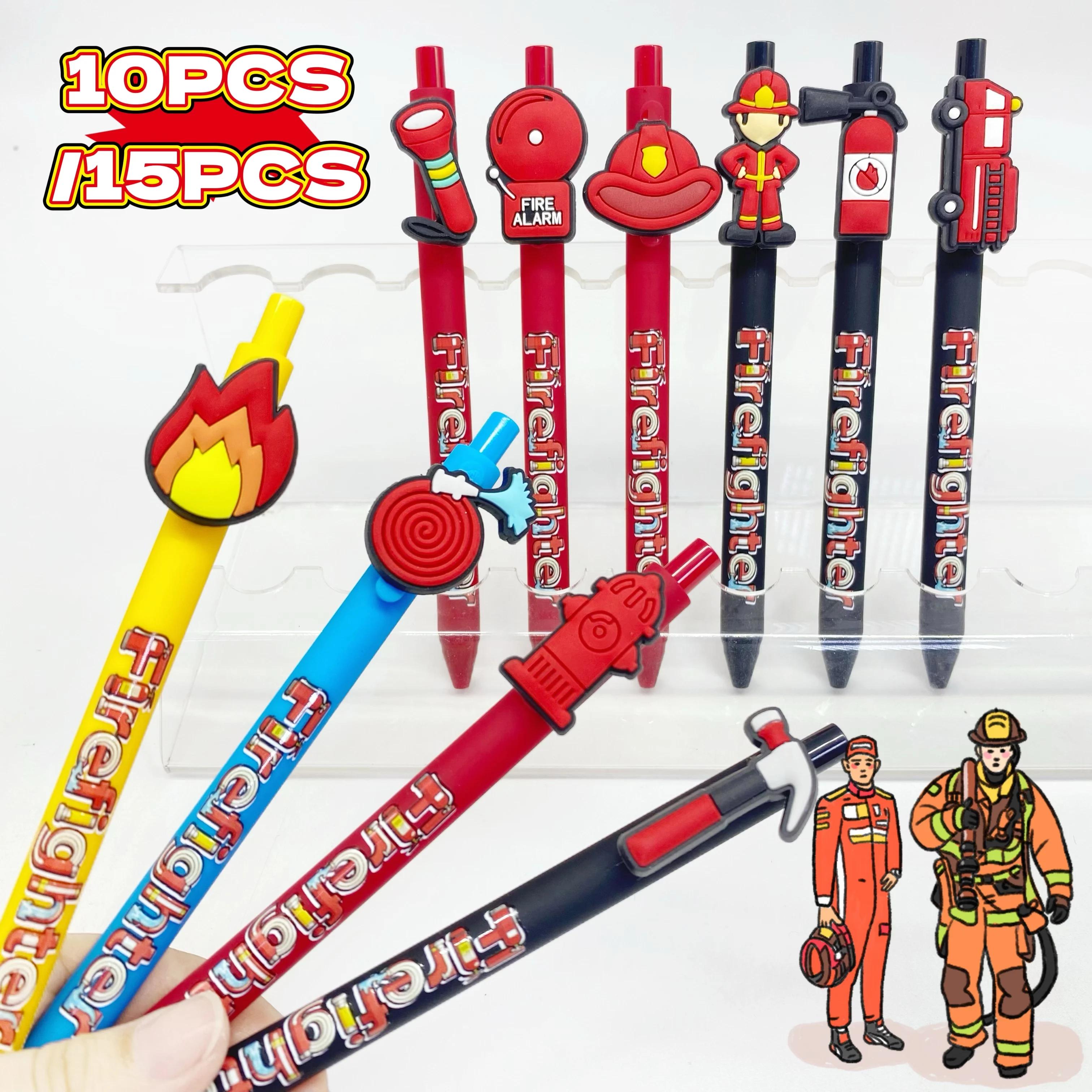 Kugelschreiber mit Feuerwehr-Motiv, Studenten-Briefpapier, personalisierte kreative Schreibstifte, dekorative Taschenstifte für den Schulanfang