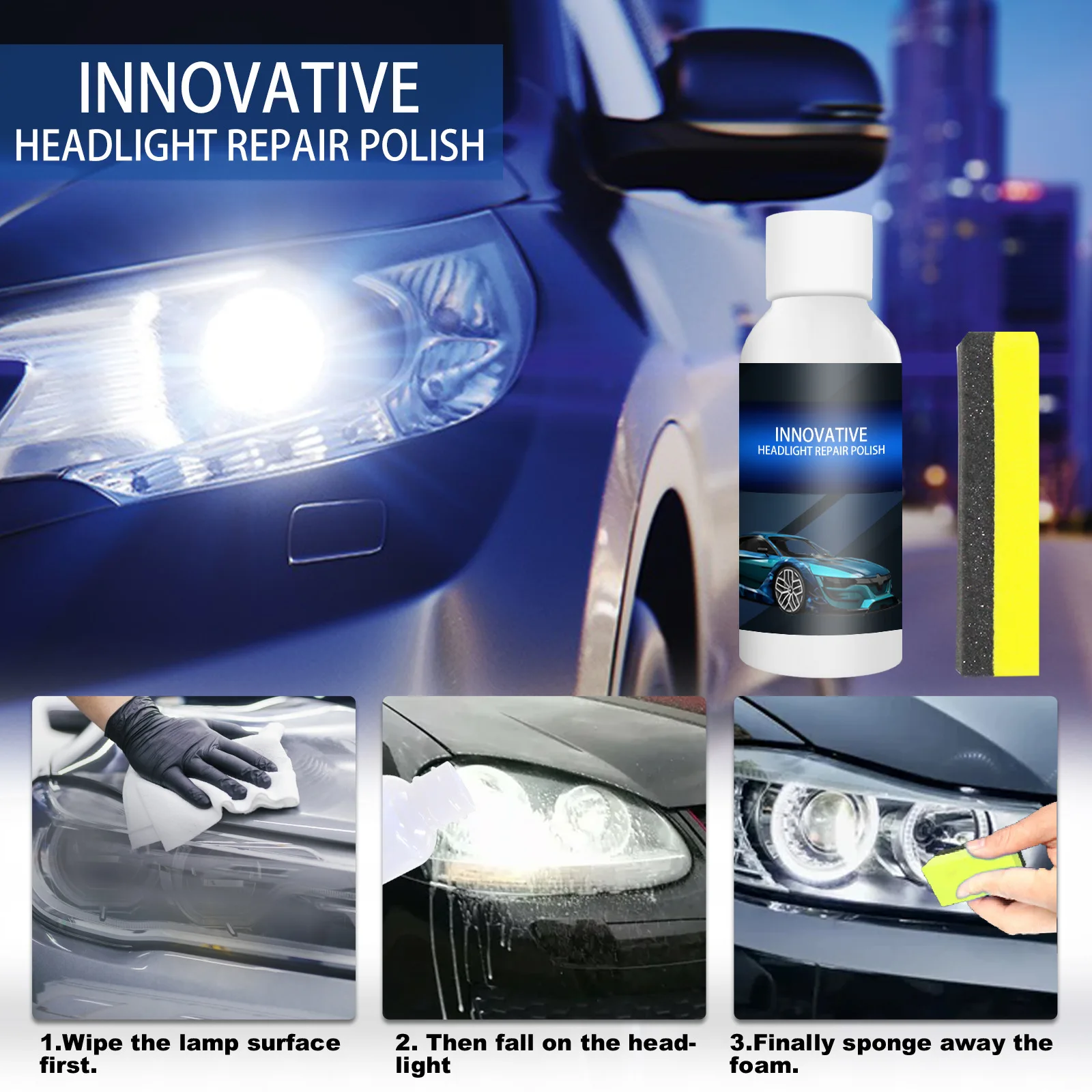 Car Headlight Repair Fluid Coating Refurbishment Agent for Toyota Yaris Corolla Avensis Aygo Vitz Mirai Prius