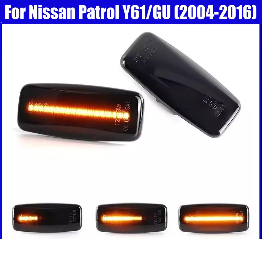 2pcs/set Sequential Side Indicators Flowing LED Yellow Light Turn Signal For Nissan Patrol Y61/GU (2004-2016) Car Accessories