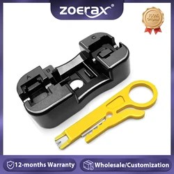 ZoeRax Keystone Jack Punch Down Stand and Small Plastic Punchdown Tool with Stripper Wiring Tool Module Holder Network Tool