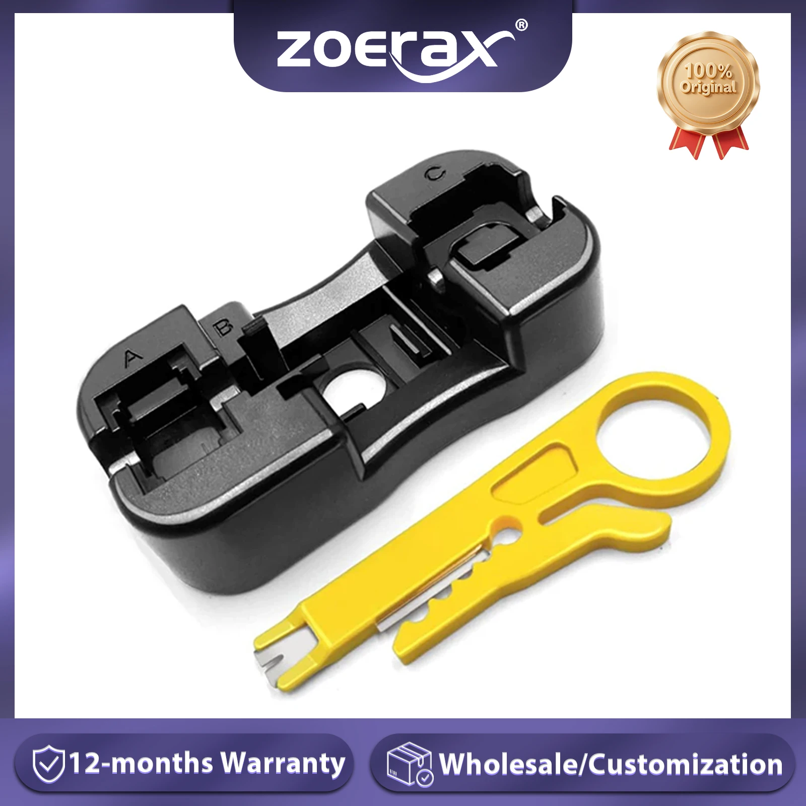 ZoeRax Keystone Jack Punch Down Stand and Small Plastic Punchdown Tool with Stripper Wiring Tool Module Holder Network Tool