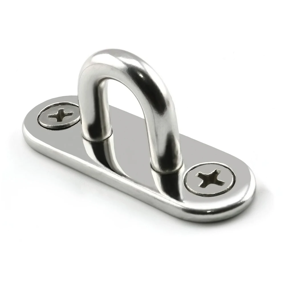 2/5/10 PCS of Elliptical Wall Hooks Heavy-Duty Elliptical Stainless Steel Elliptical Stainless Steel Pads U-Shaped Eye Plates