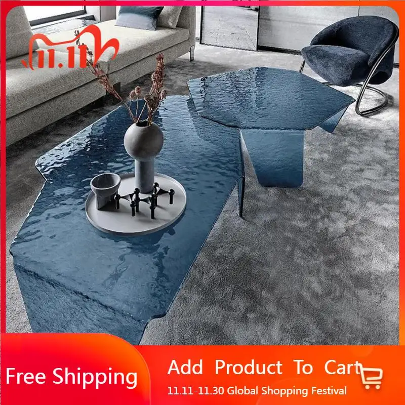 

Acrylic Transparent Coffee Table Aesthetic Designer Modern Nordic Simple Side Table Center Unique Mesa Auxiliar Salon Furniture
