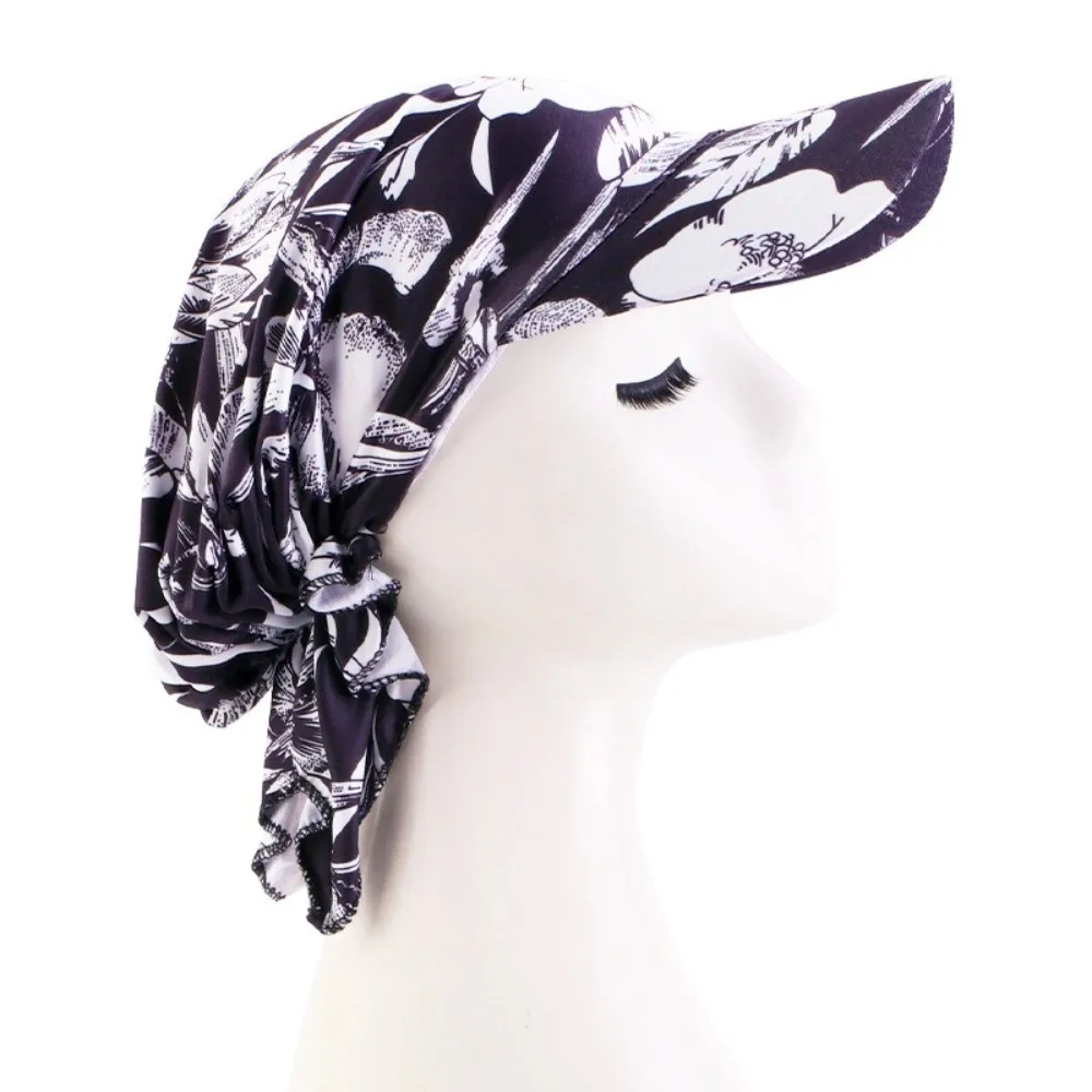 New Paisley Print Hijab Caps Square Shape Adjustable Islamic Bottoming Hat Elastic Breathable Chemo Cap Outdoor Sunshade