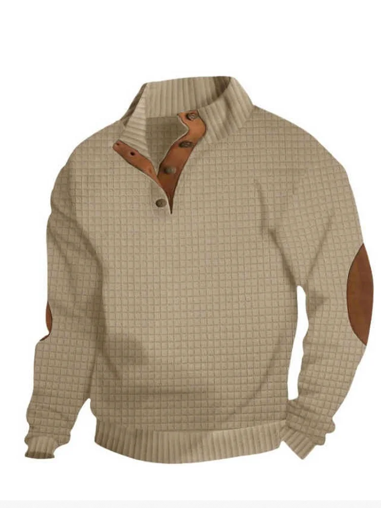 

Весенне-осенний вязаный свитшот, вязаный пуловер европейского размера, мужской повседневный вязаный свитшот с воротником-стойкой и квадратным воротником