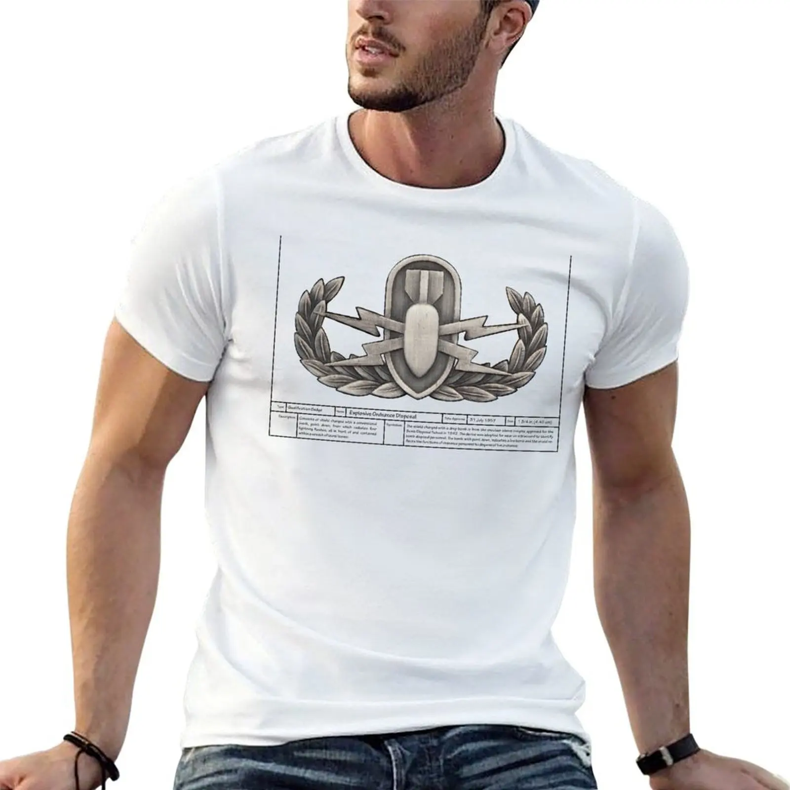 

EOD badge technical T-Shirt man t shirts cotton t shirts for man pack white T-Shirt