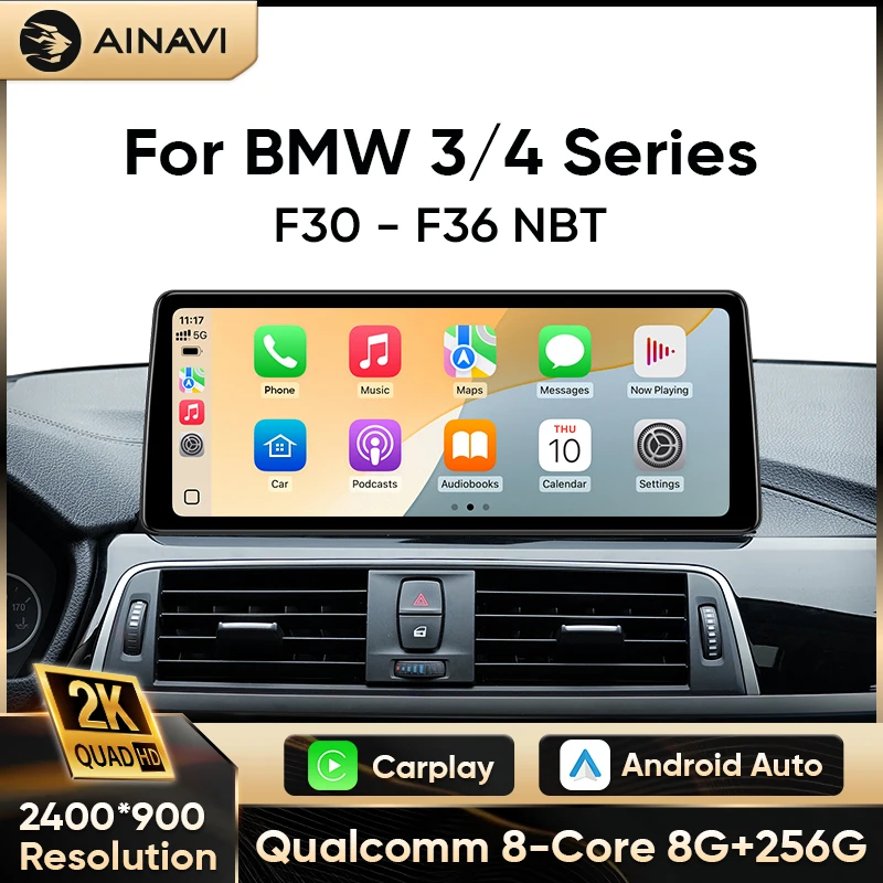 Ainavi 12.3 Autoradio Per BMW Serie 3 F30 F31 F32 F33 NBT EVO ID6 Wireless Carplay Android Auto Car Stereo Lettore Multimediale