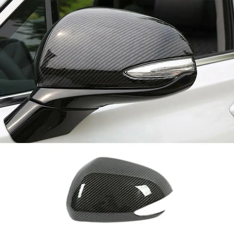 

2Pcs Rearview Side Mirror Covers Cap For For Hyundai Santa Fe 2019 2020 2021 Carbon Fiber Chrome Rearview Side Door Mirror Cover