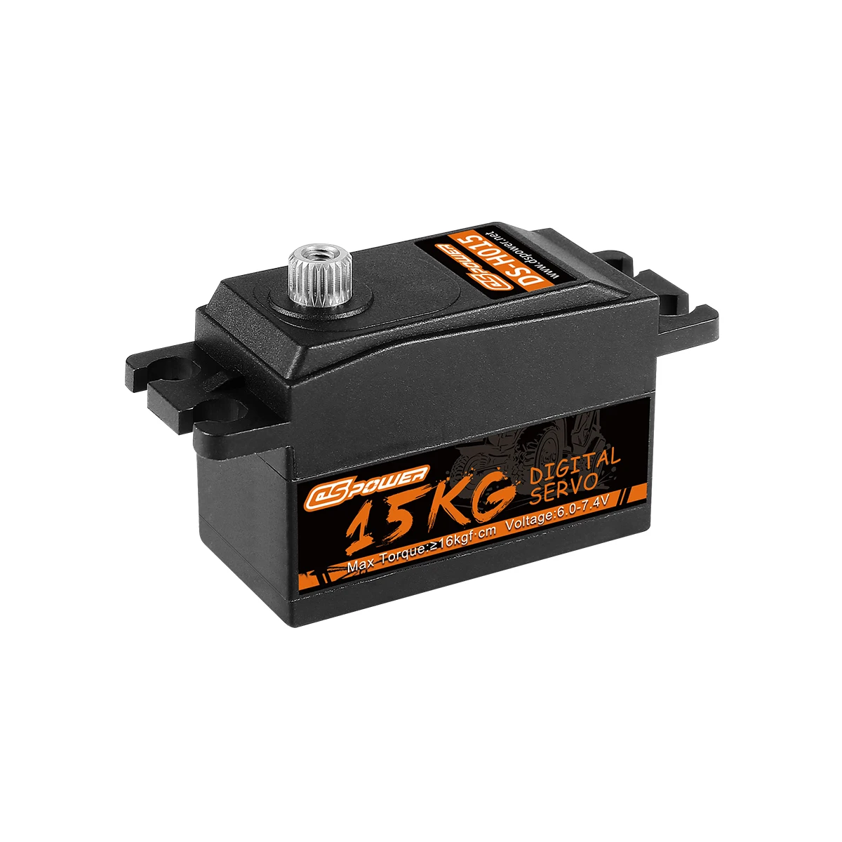 

DSPOWER 15KG Low Profile Large Torque Digital Servo Short Body Metal Gear 180° / 300° for 1/8 1/10 RC Car Robot Axial Airplane