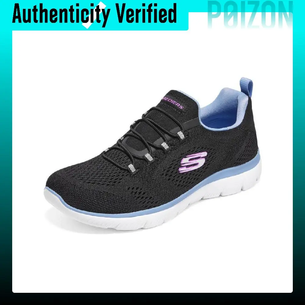 skechers-summits-fabric-low-top-casual-shoes-women's-black-blue-149523-bkbl