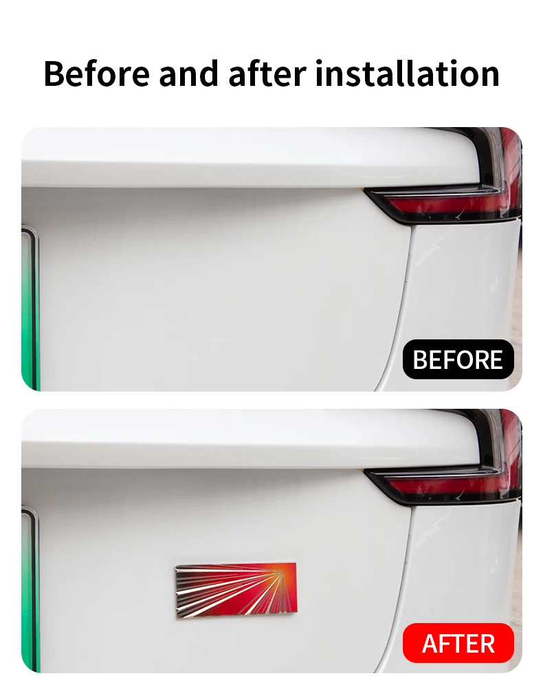 Für Tesla Modell 3/Y/Highland/Juniper 2025 Schwanz Logo Aufkleber Stamm Abzeichen Emblem Aufkleber Auto geändert Zubehör – Detail 6