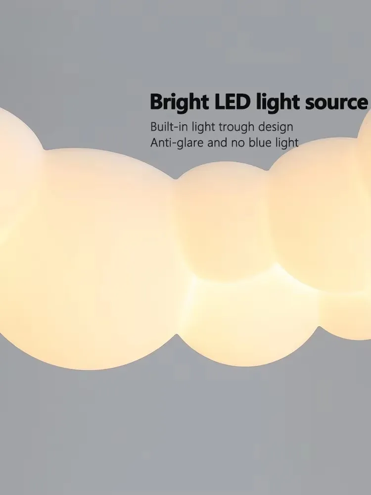 الشمال سحابة قلادة مصباح الحديثة كريم فقاعة مصباح لتهيئة الجو لمطعم غرفة نوم رئيسية الديكور 2026