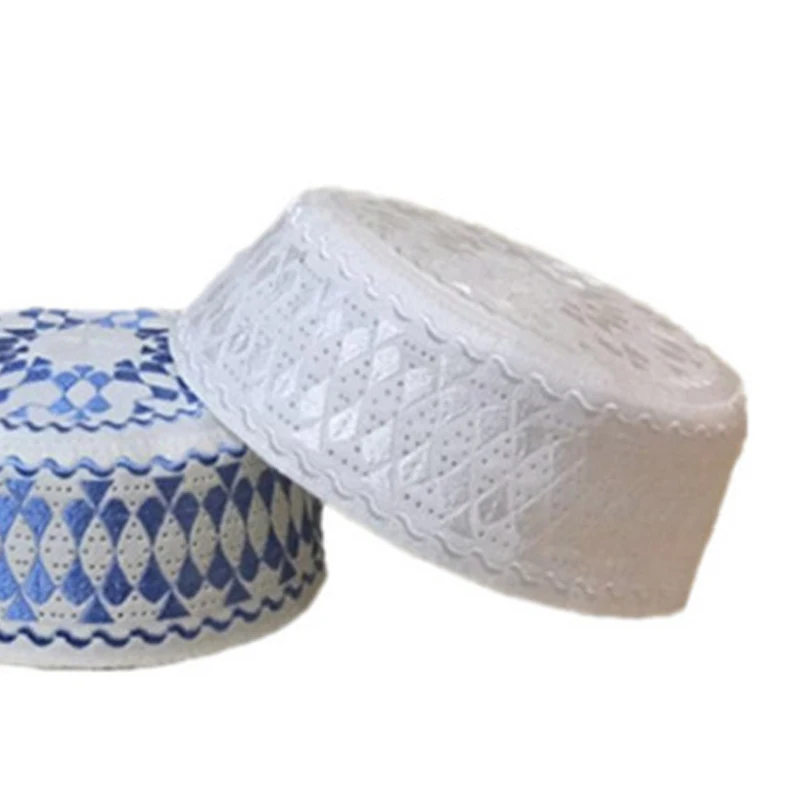 BOHOWAII Chapeau de prière musulman hommes Bonnet islamique casquette juive arabe broderie Bonnet Chapeau Musulman chapeaux