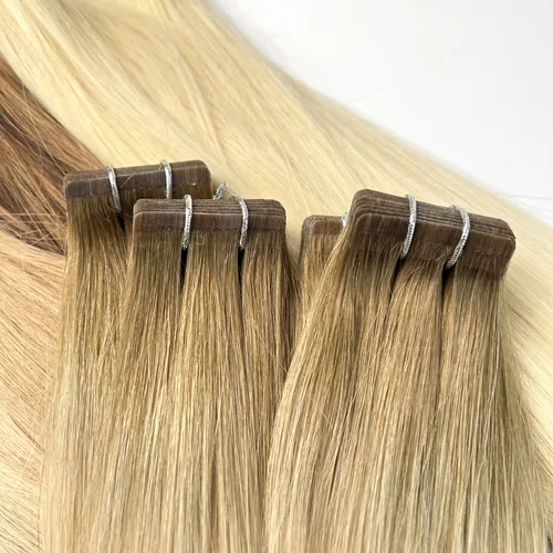 Imagen 2 del producto Kiikiigirl 613 cinta en extensiones de cabello humano mujeres negras cabello humano liso sedoso Natural negro marrón Rubio 20 piezas