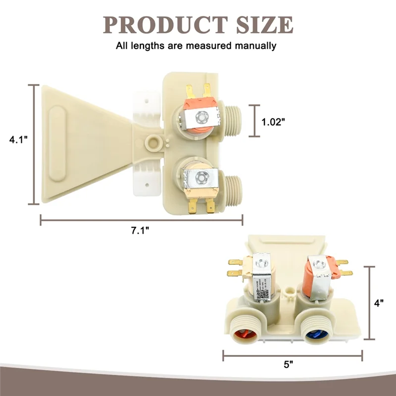 B25B WH13X24386 WH13X26535 جزء استبدال صمام مدخل المياه لغسالات Ge، لـ PD00052736 4931303، WH13X24392 #6