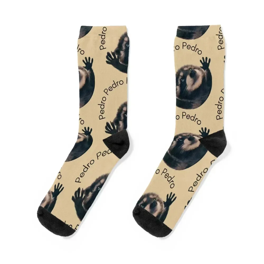 

Pedro raccoon funny viral video Meme Socks christmass gift halloween Running kawaii Boy Socks Women's