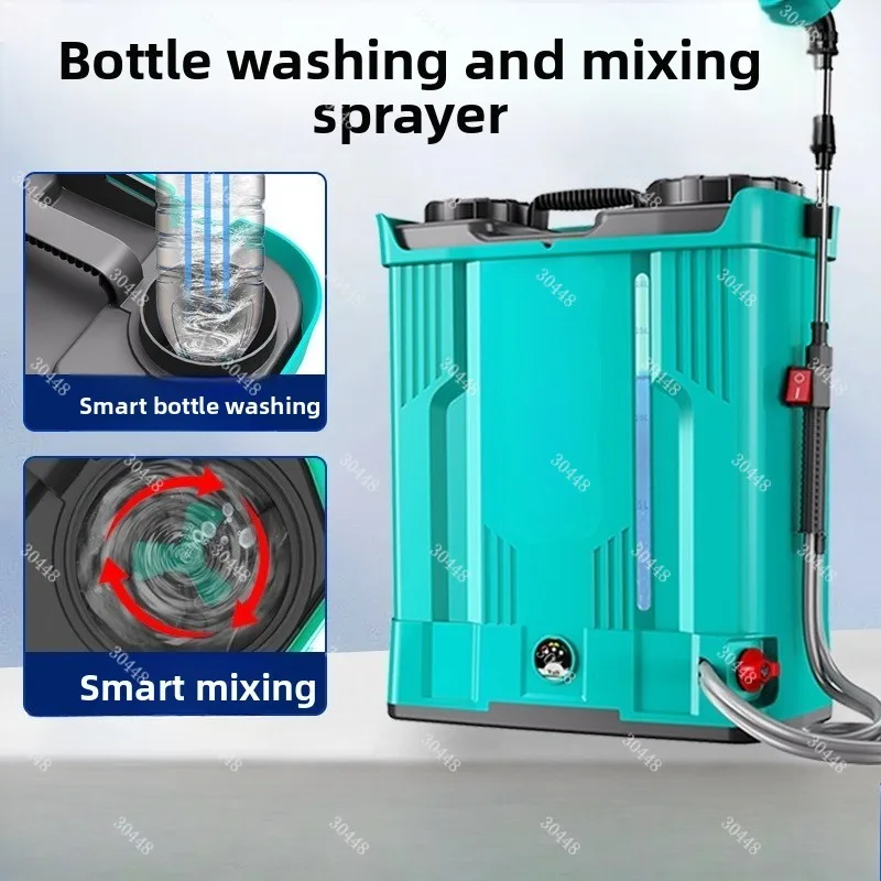 

Intelligent agricultural sprayer with bottle washing and mixing functions, electric high-pressure lithium battery-powered smart