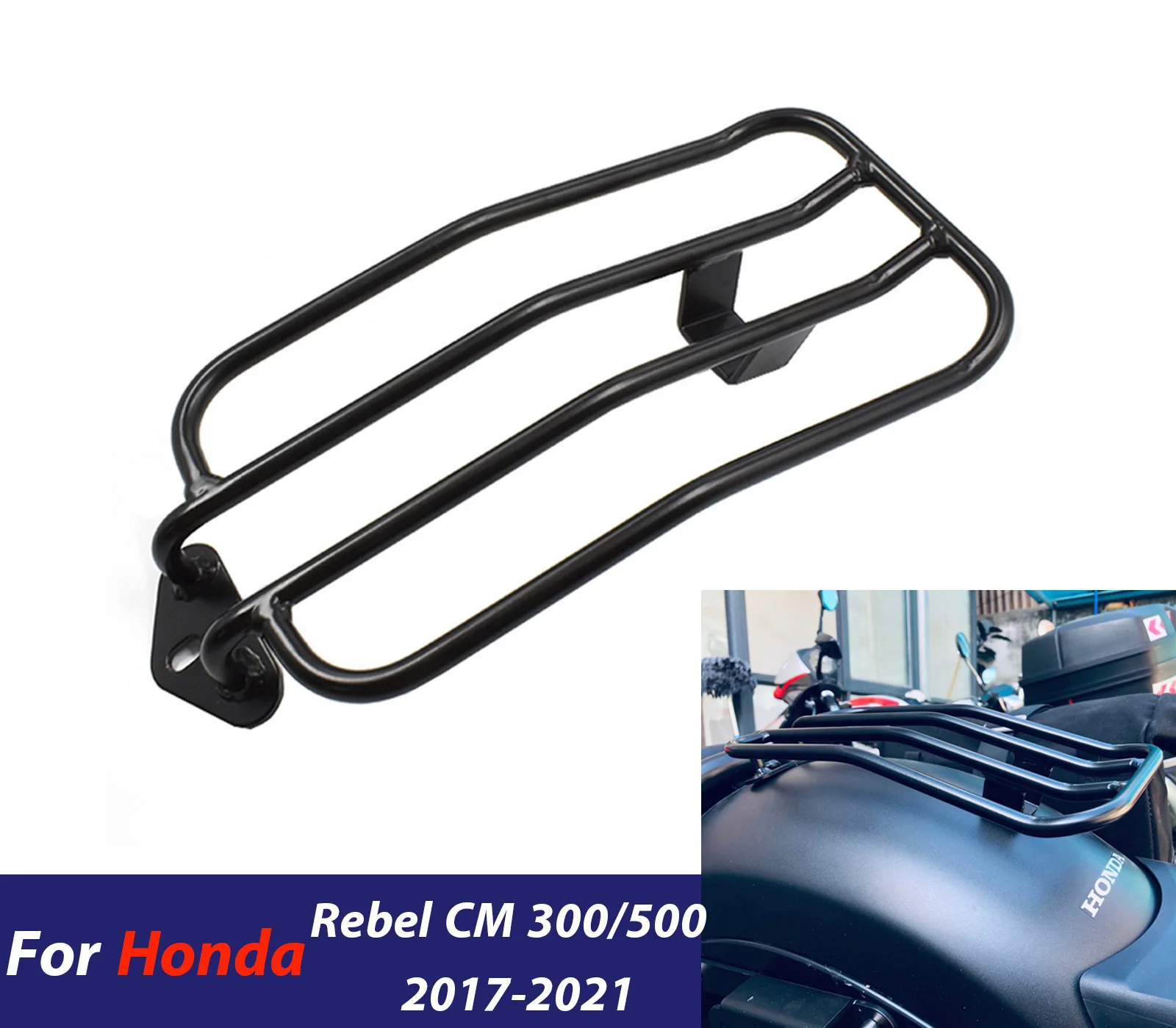 

For Honda Rebel CM CMX 300 300 2017-2024 CM500 Rear Top Case Carrier Luggage Rack Solo Seat Rear Fender Rack Accessories