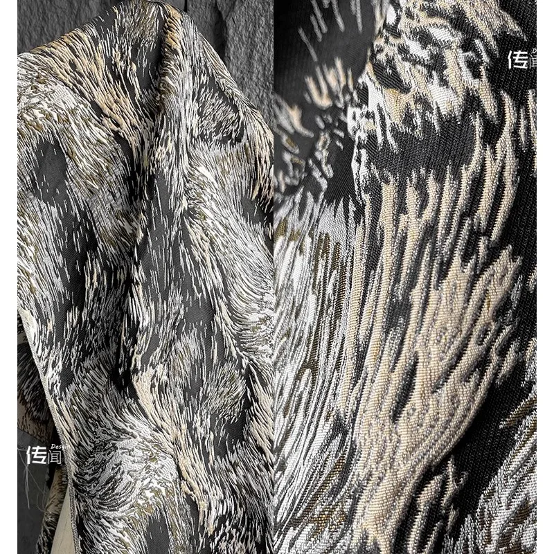 Hundred Birds Chaofeng Irregular Jacquard Three Dimensional Texture Fabric High End Coat and Pants Clothing Designer Fabric