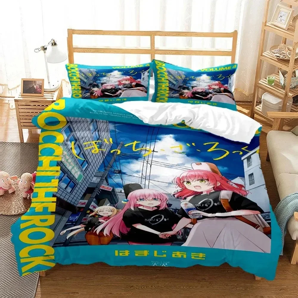 

Anime Bocchi the Rock Bedding Set Single Twin Double Queen King Cal King Size Bed Linen Set