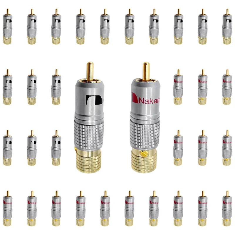 

2/4/8/16PCS 10mm Hifi Gold Plated RCA Plug Locking Non Solder Coaxial Lotus Connector Socket 10mm Audio Cable Adapter