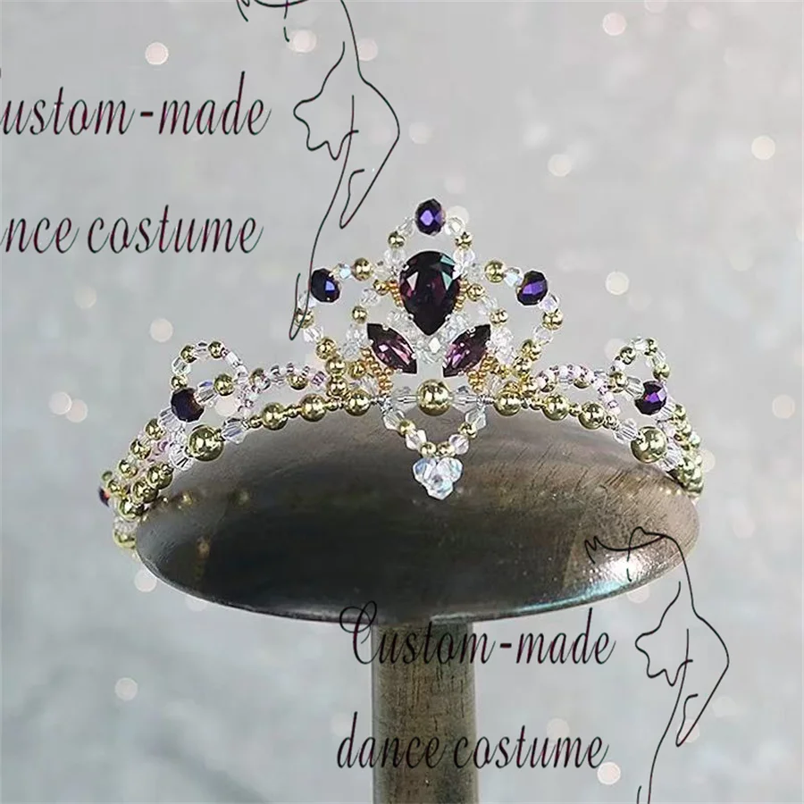 

Головной убор Эсмеральды, профессиональная танцевальная корона ручной работы на заказ, детская корона для взрослых, женская юбка-пачка, головной убор для соревнований