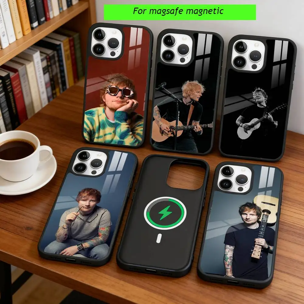 

Singer E-Ed Sheeran Phone Case For iPhone17,16,15,14,13,12,11 Plus,Pro Magnetic For Magsafe Wireless Charging