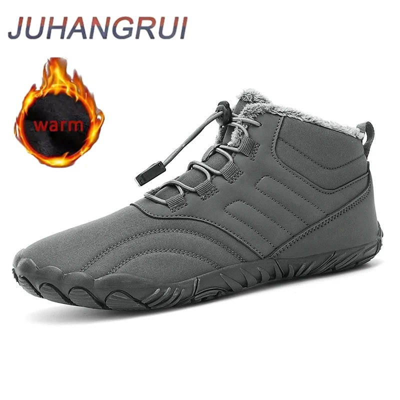 Unisex Winter Boots Men Women Waterproof Snow Cotton Boots Women Sneaker Men Barefoot Warm Fur Anti Slip Trekking Hiking Shoes