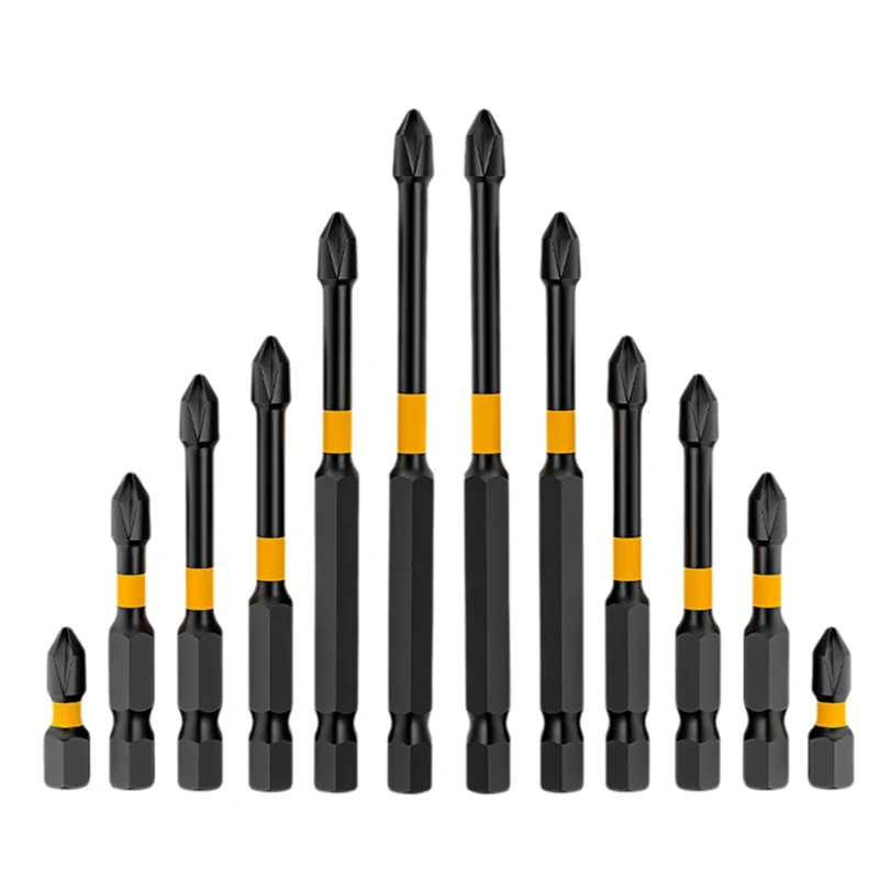 AC62-Non-Slip Impact Batch Strong Magnetic High Torque Hardness Screw 25/50/65/70/90Mm/150Mm Screwdriver Bits Set