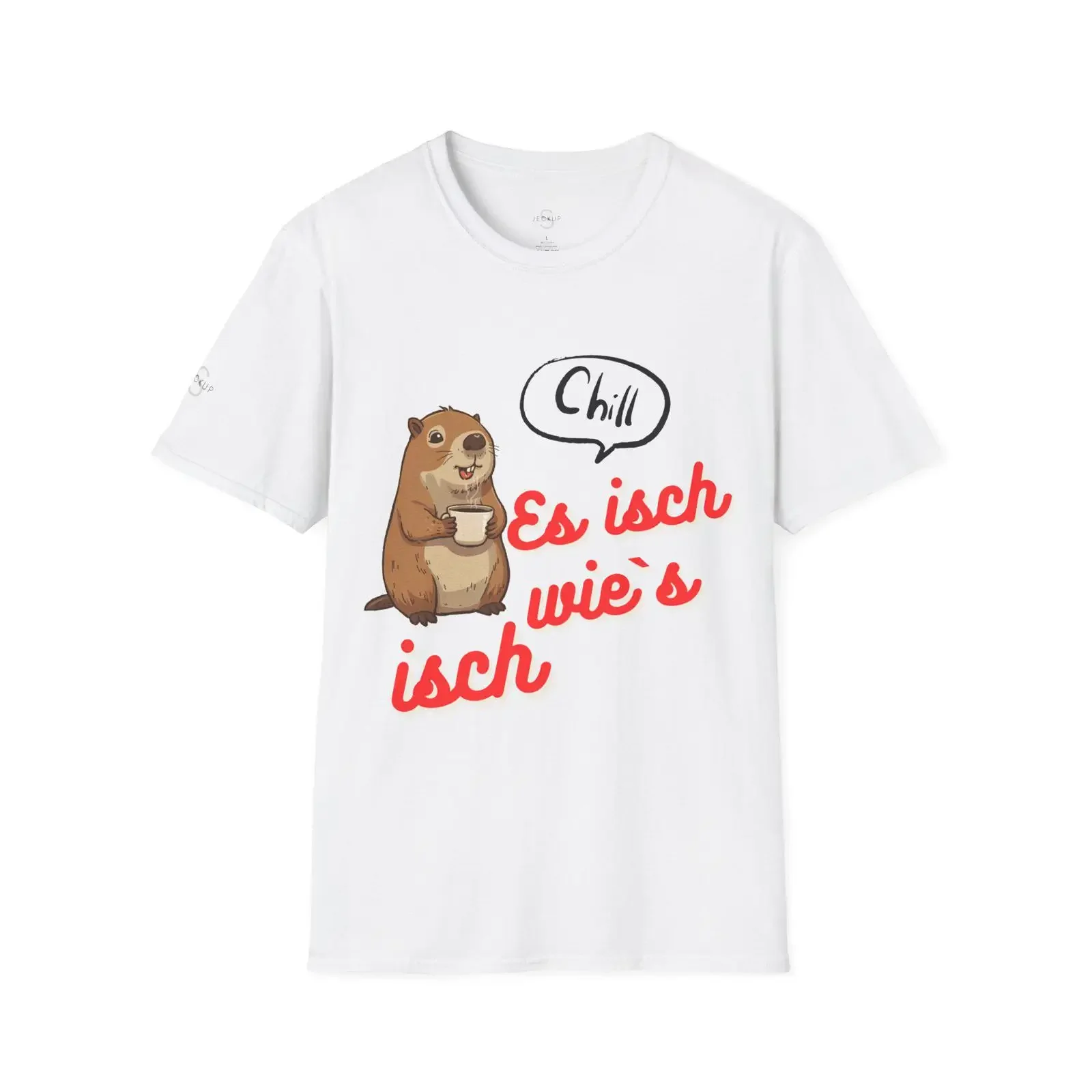 Chill Groundhog Es isch wie's T Shirt German Phrase vintage Washed Slightly Stylish Versatile Top For Everyday Wear Unisex