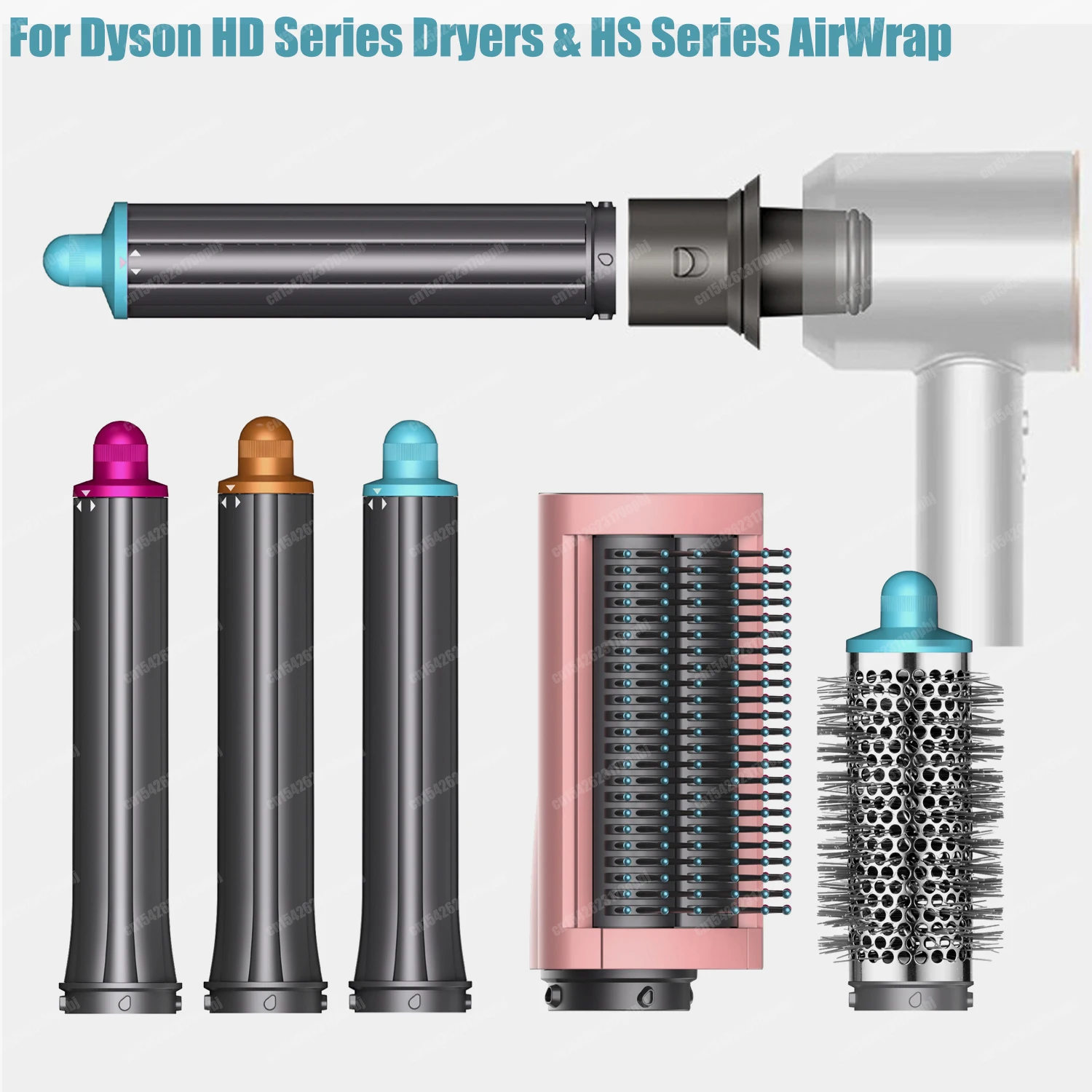 Barel pengeriting rambut otomatis ditingkatkan 30/40mm, untuk Dyson HS01HS05 AirWrap seri HD nozel pengering rambut Multi pengeriting rambut lembut keras