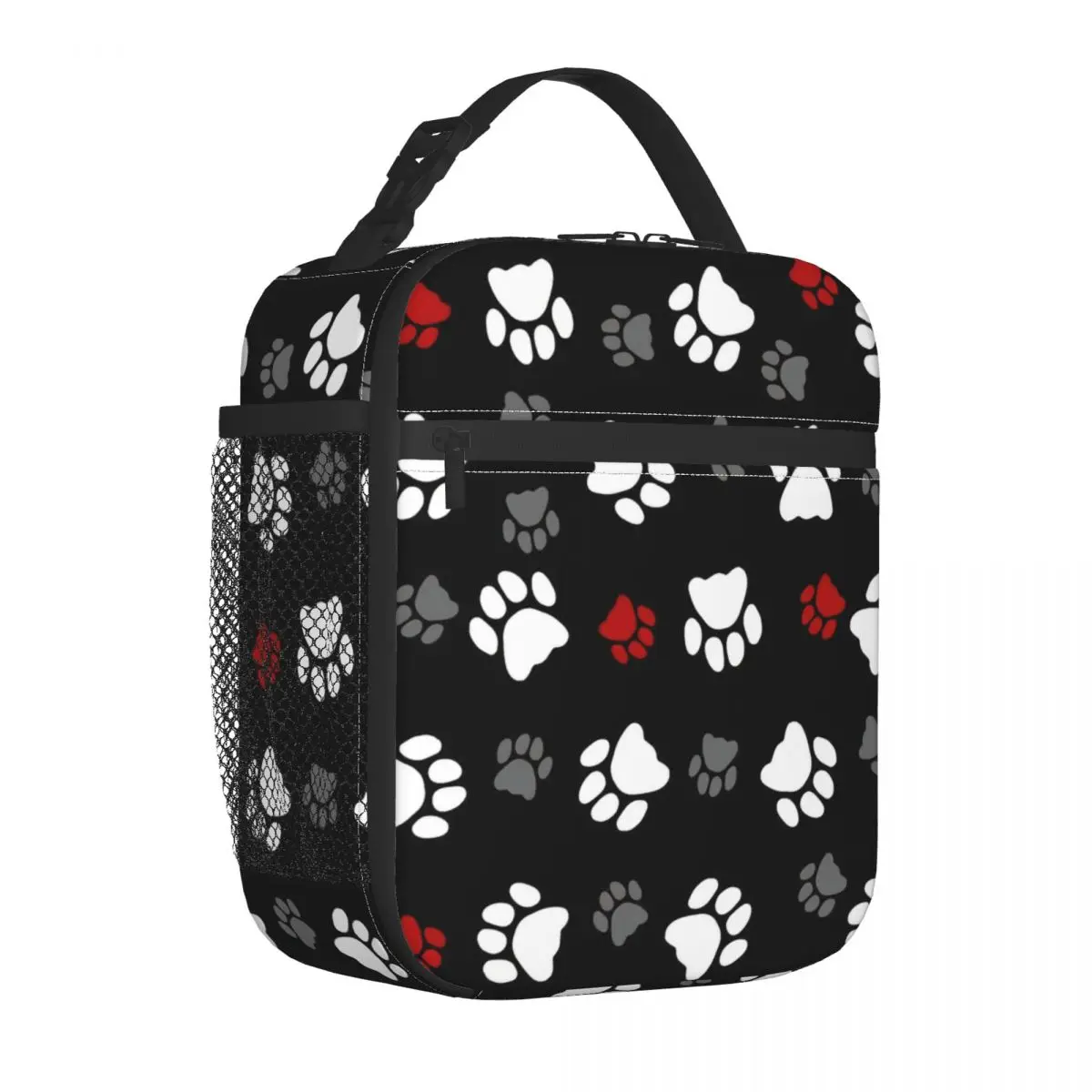 Bolsa de almoço isolada com pata fofa, grande, gato, cachorro, recipiente de refeição, lancheira, praia, viagem, bolsas de comida