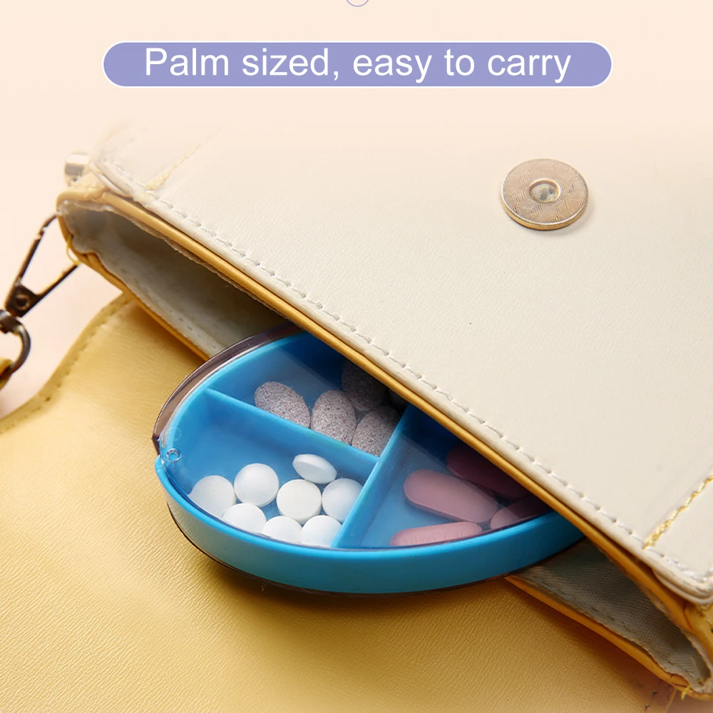 

Pills Case, Travel Pill Box, Portable Pills Organizer, Pill Container for Pocket 4 Compartments, Daily Compact Travel Medicine