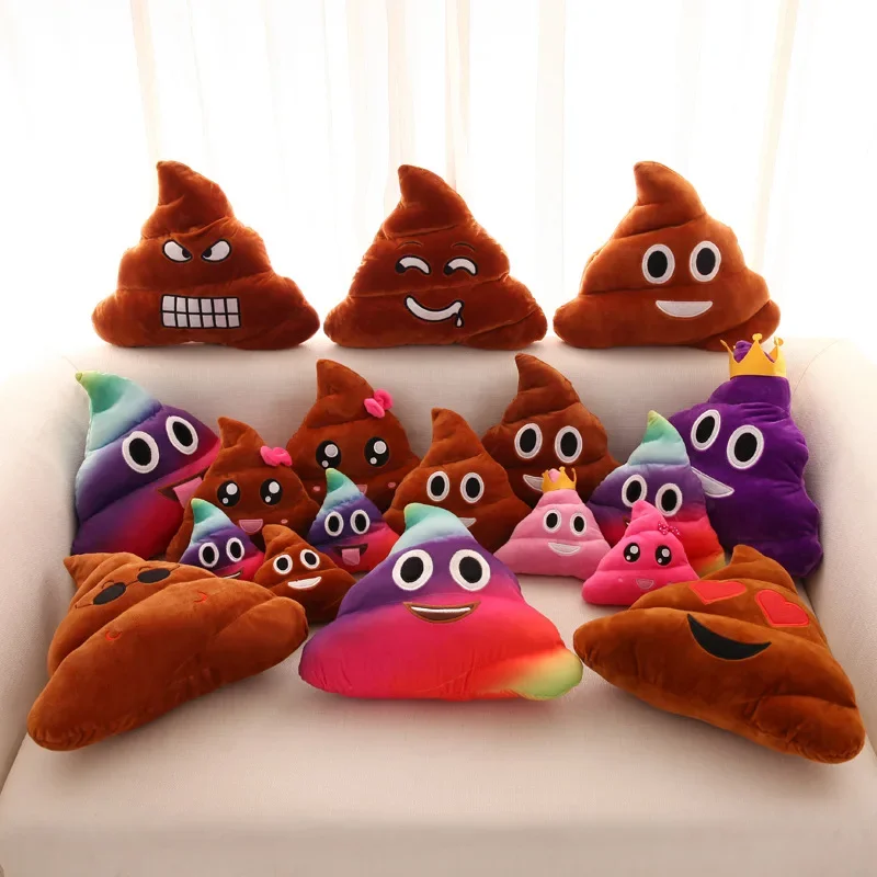 Wholesale 35CM Pillow cartoon expression poo plush toys cute funny quirky funny Home Decor Gift Stuffed Poop Doll Toys Pillow