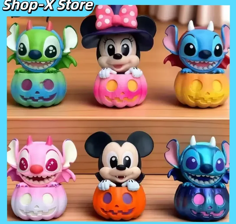 Halloween Mickey Mouse And Friend Pumpkin Version Halloween Limited Cosbi Blind Box Mini Figure Guess Christma Desktop Gift Toys