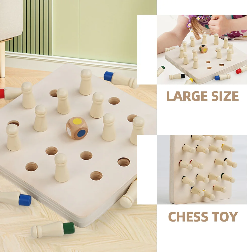 1Set Geheugen Schaken Houten Educatief Spel Kinderen Vroeg Leren Bordspel Bijpassende Logica Denken Training Interactief