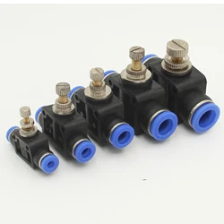 Pneumatics Air Throttle Valve Speed Control Quick  Hose Tube Water Fitting Connector Pneumatic Fittings  Adjust 4mm 6mm 8mm 10mm