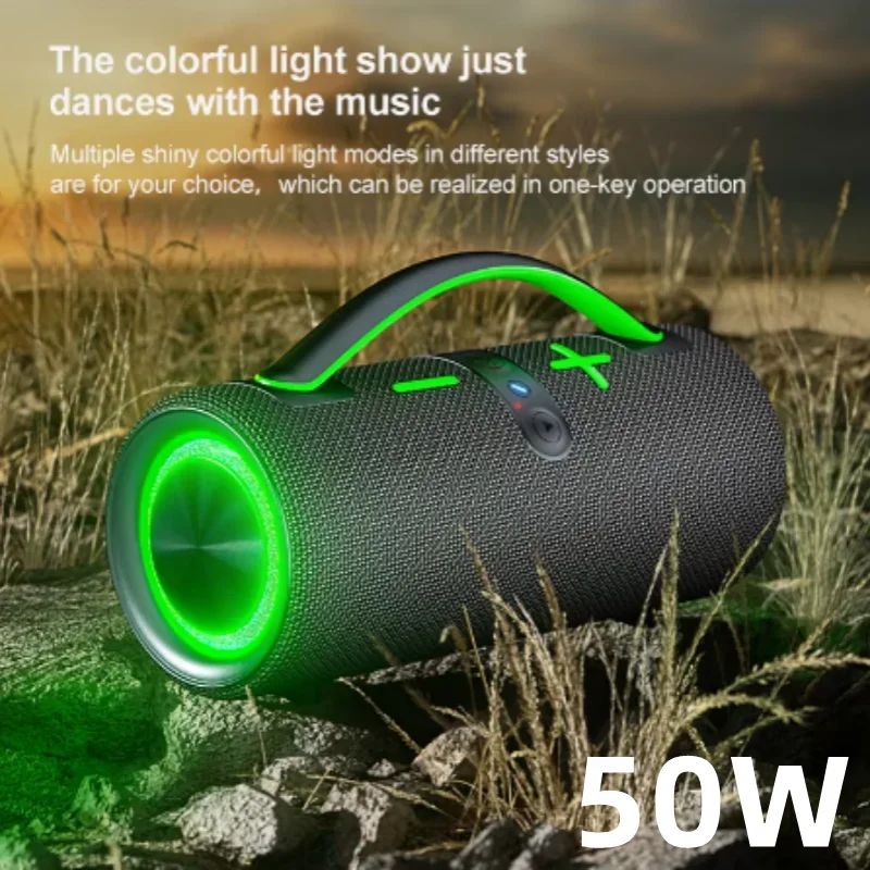 50W Soundbar Caixa De Som Bluetooth Speaker Powerful Bass Portable Wireless Audio Player Outdoor Waterproof 3600mah Sound Box