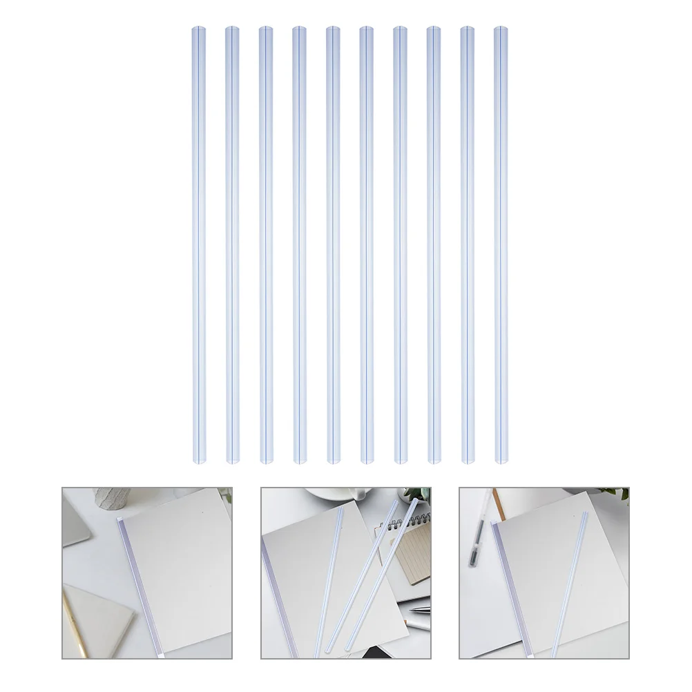 

40Pcs Durable A4 Transparent Pull Rod Clips Slide Binders For Document Organization Binding Bars