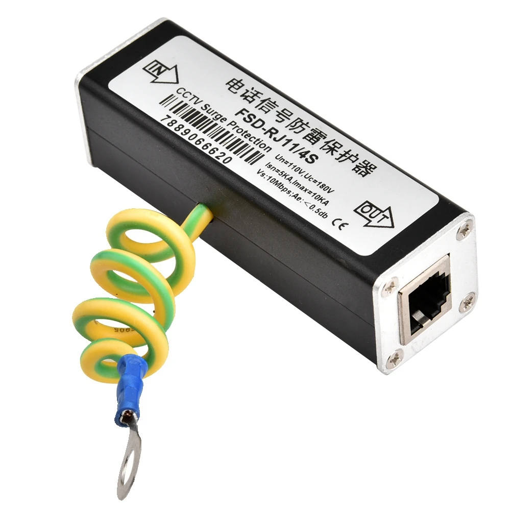 

RJ11 Telephone Fax Protector Lighting Thunder Arrester Device 110V Telephone Protector