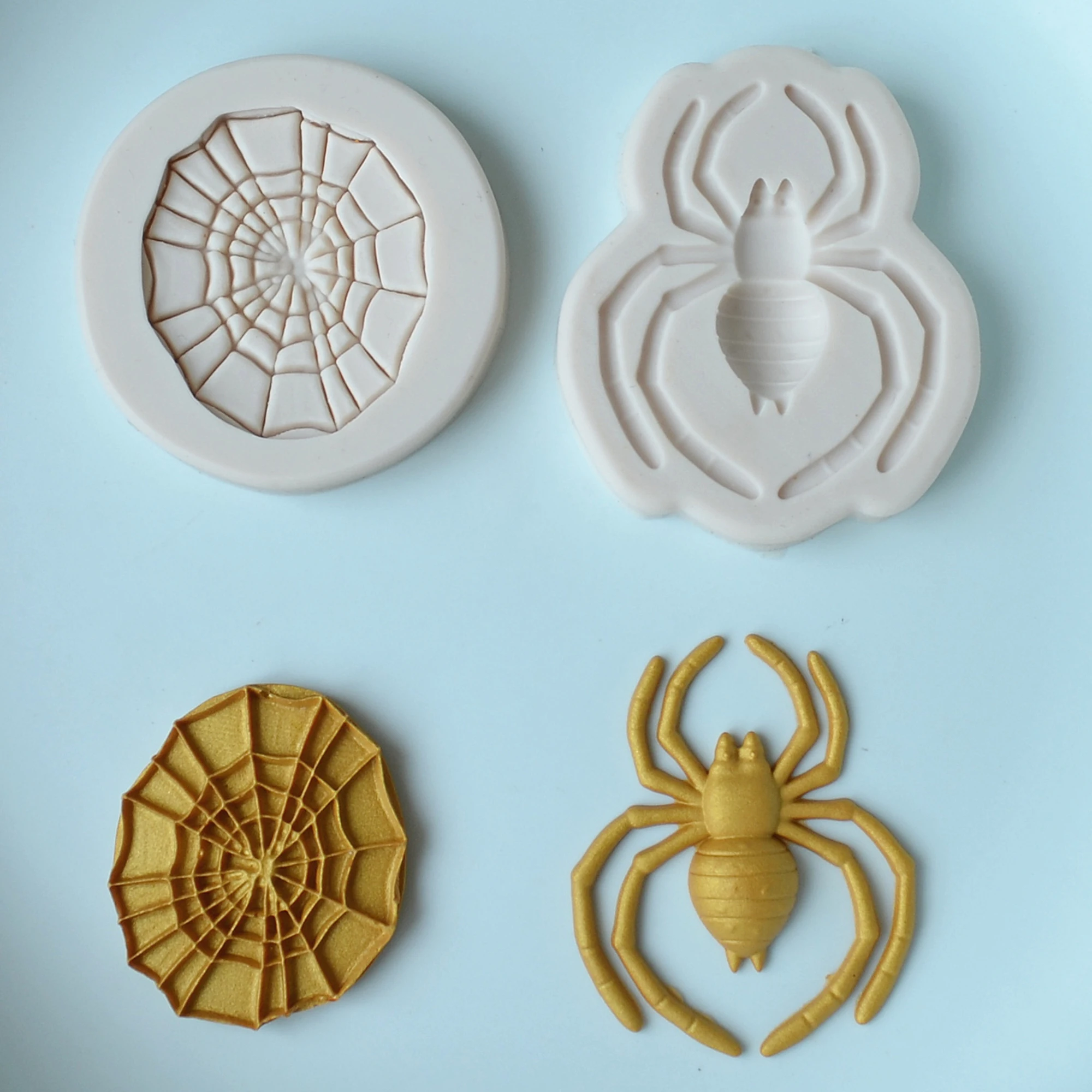 Spiders,Spider Webs Shape Silicone Mold For Cake Decorations Tools Fondant Soap Mould Cake Sugarcraft Bakeware Tools XK076