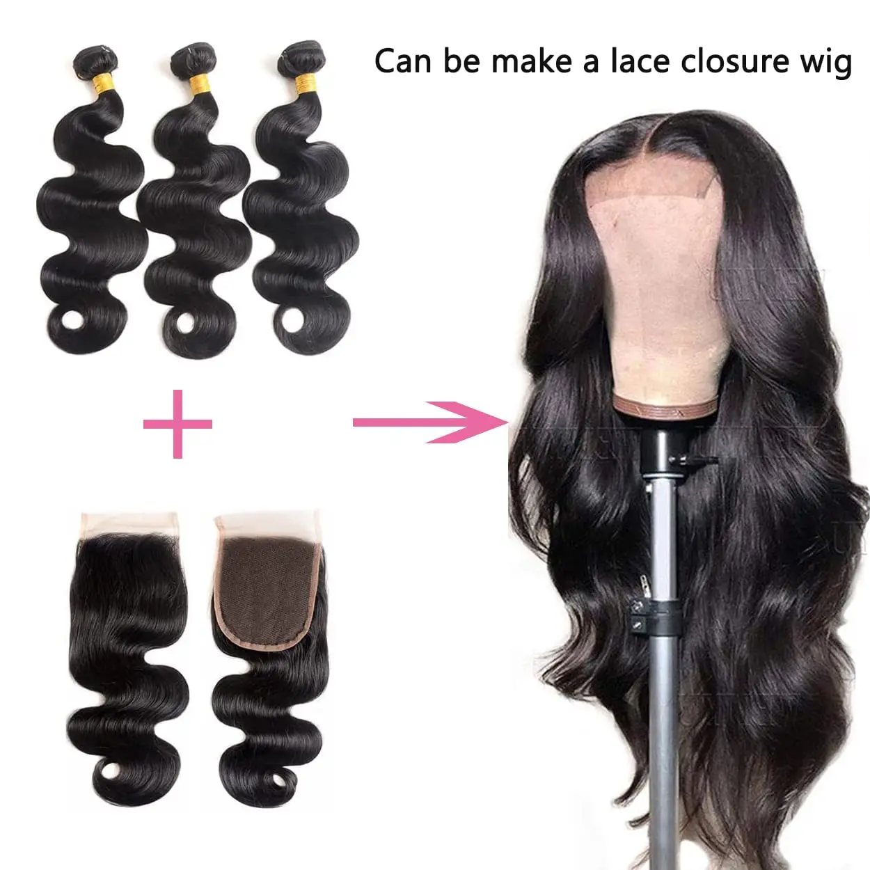 Body Wave Bundles With Closure 13x4 HD Lace Remy Brazilian Weaving 32 Inch Natural Hair Extension Human Hair Bundles With Fronta