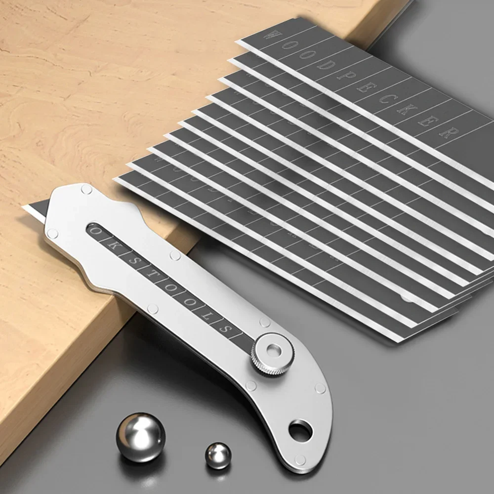 Stainless Steel Utility Knife - Heavy Duty Wallpaper Cutter with Manual Lock Fast Blade for DIY Craft Construction Durable Tool