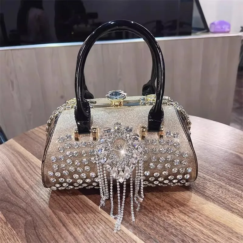 

Autumn new rhinestone chain handbag shoulder bag diamond banquet dress large capacity patent leather cross-body women's bag