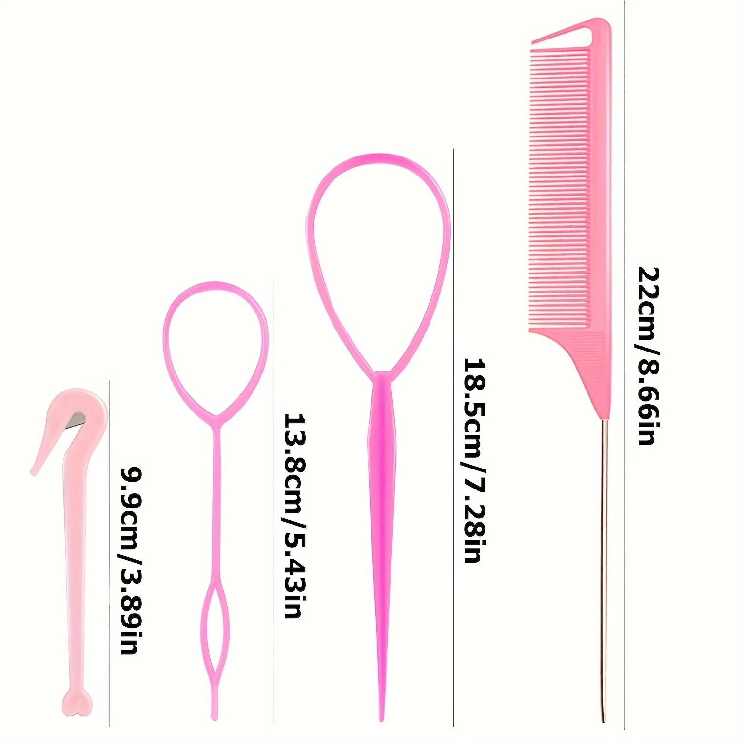 4-piece WANMEI  Headband Tool, Hair Braiding Tool with Mouse Tail Comb, Ponytail Headband Remover, Quick Styling Hair Accessory image 3
