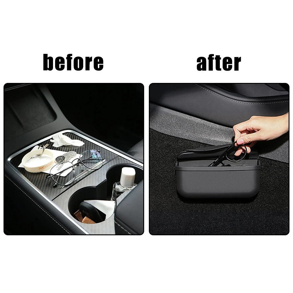 Auto Interior Accessories For Tesla Model 3 Model Y Sunglasses Holder Silicone Sticky Seat Crevice Side Glasses Case Storage Box